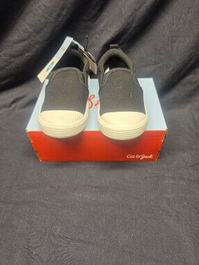 Cat & Jack Hollis Black Slip-On Sneakers Kids Youth Size 8 NWT w/ Box